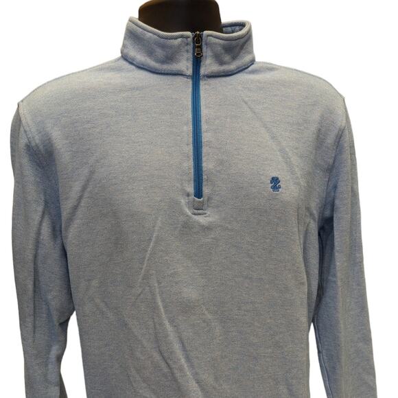 IZOD Pullover Sweater Mens Medium Light Blue Quarter Zip Athletic Sweatshirt - Picture 1 of 11